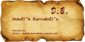 Dobák Barnabás névjegykártya